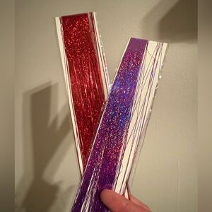 Red and Purple Hair Tinsel NIB